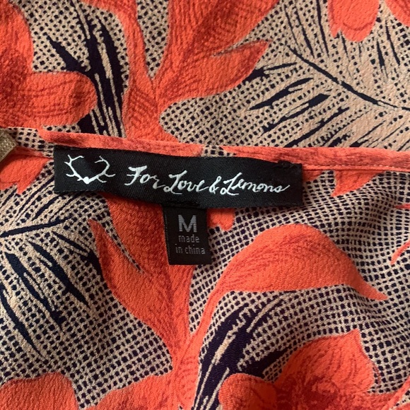 For Love and Lemons Mai Tai Romper in Red Orchid Print - Picture 5 of 9